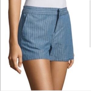 Joie Blue & White Pinstriped Linen Shorts w/ Pockets Size 6